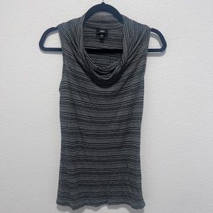 Mossimo Gray Black Striped Cowl Neck Tank Top Size X Small